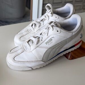 Puma BMW Motor Sport White and Gray Roma Sneakers